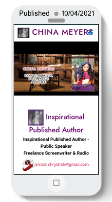 Link to China Meyers - Insprirational Published Author's Website